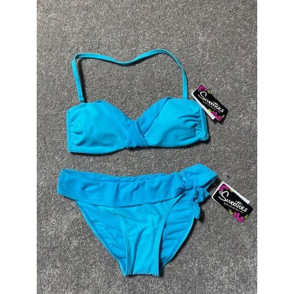 Smoothies Bikini 2 Piece Swimwear S Halter Padded Classic Pool Beach Tropical